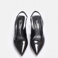 Siyah Rugan Arkası Açık Stiletto