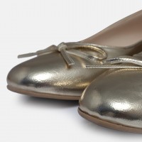 Dore Rengi Fiyonklu Babet Ayakkabı