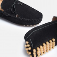 Hakiki Deri Süet Loafer Ayakkabı Siyah