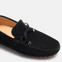Hakiki Deri Süet Loafer Ayakkabı Siyah