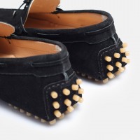 Hakiki Deri Süet Loafer Ayakkabı Siyah