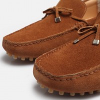 Hakiki Deri Süet Loafer Ayakkabı Taba