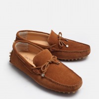 Hakiki Deri Süet Loafer Ayakkabı Taba