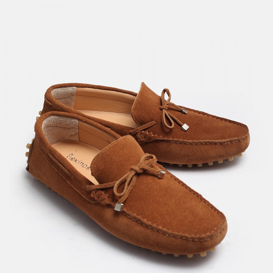 Hakiki Deri Süet Loafer Ayakkabı Taba