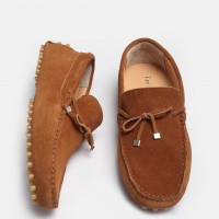 Hakiki Deri Süet Loafer Ayakkabı Taba