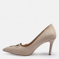 Ten Süet Stiletto Taşlı Yılan