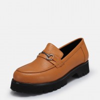 Camel Loafer Ayakkabı Tokalı Hakiki Deri