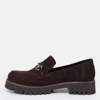 Kahverengi Loafer Ayakkabı Tokalı Hakiki Deri