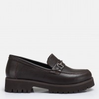 Loafer Ayakkabı Tokalı Kahverengi Hakiki Deri
