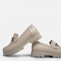 Ten Rengi Loafer Ayakkabı Tokalı Hakiki Deri