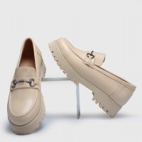 Ten Rengi Loafer Ayakkabı Tokalı Hakiki Deri