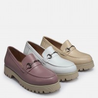 Ten Rengi Loafer Ayakkabı Tokalı Hakiki Deri