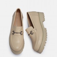 Ten Rengi Loafer Ayakkabı Tokalı Hakiki Deri