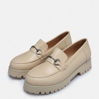 Ten Rengi Loafer Ayakkabı Tokalı Hakiki Deri