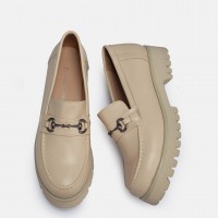 Ten Rengi Loafer Ayakkabı Tokalı Hakiki Deri