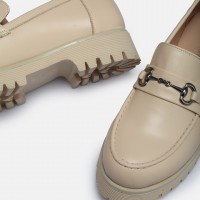 Ten Rengi Loafer Ayakkabı Tokalı Hakiki Deri