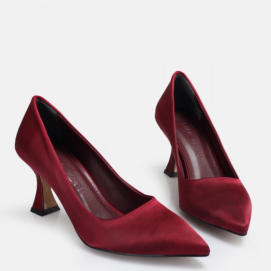 Bordo Saten Stiletto
