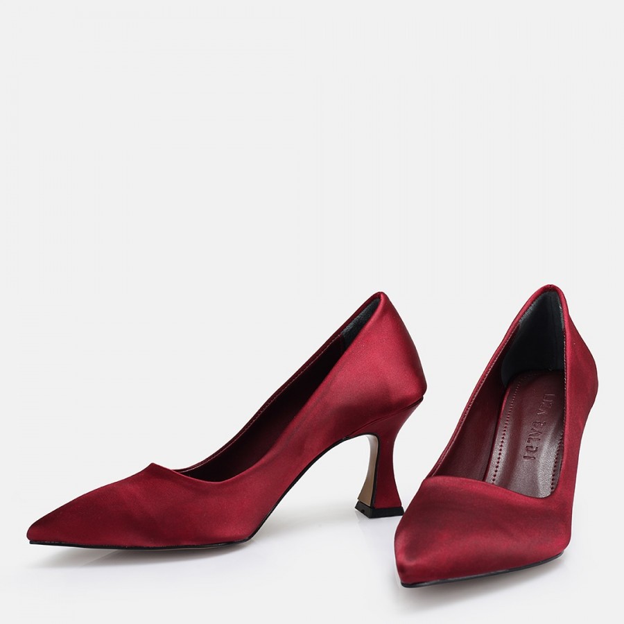Bordo Saten Stiletto
