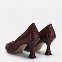 Stiletto Kahverengi Crocodile