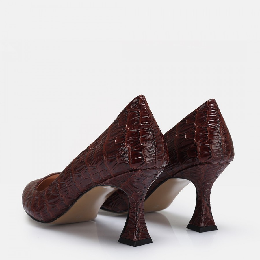 Stiletto Kahverengi Crocodile