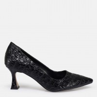 Stiletto Siyah Crocodile Kadeh Topuk