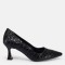 Stiletto Siyah Crocodile Kadeh Topuk