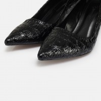 Stiletto Siyah Crocodile Kadeh Topuk