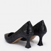 Stiletto Siyah Crocodile Kadeh Topuk