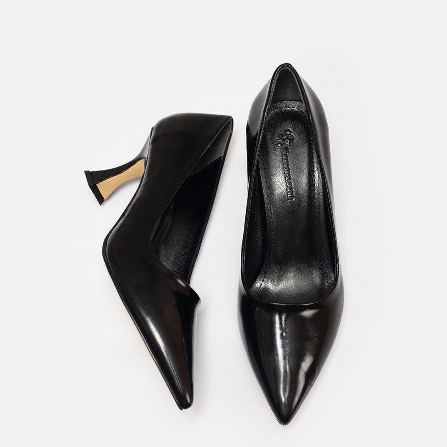 Siyah Rugan Stiletto Ayakkabı