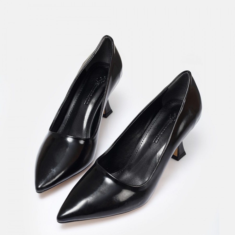 Siyah Rugan Stiletto Ayakkabı