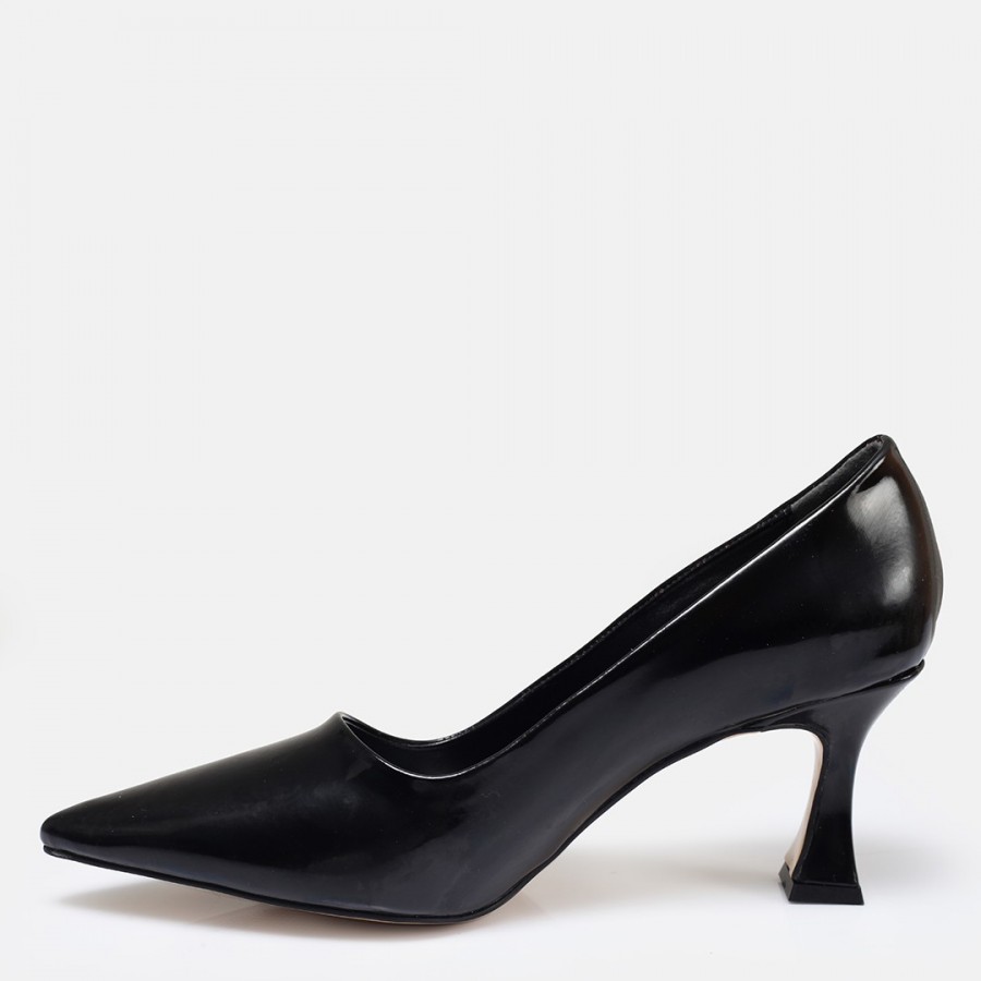 Siyah Rugan Stiletto Ayakkabı