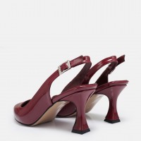 Bordo Rugan Arkası Açık Stiletto
