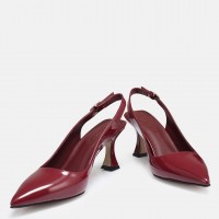 Bordo Rugan Arkası Açık Stiletto