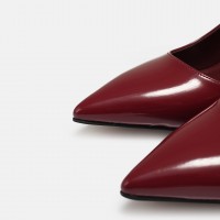 Bordo Rugan Arkası Açık Stiletto