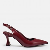 Bordo Rugan Arkası Açık Stiletto