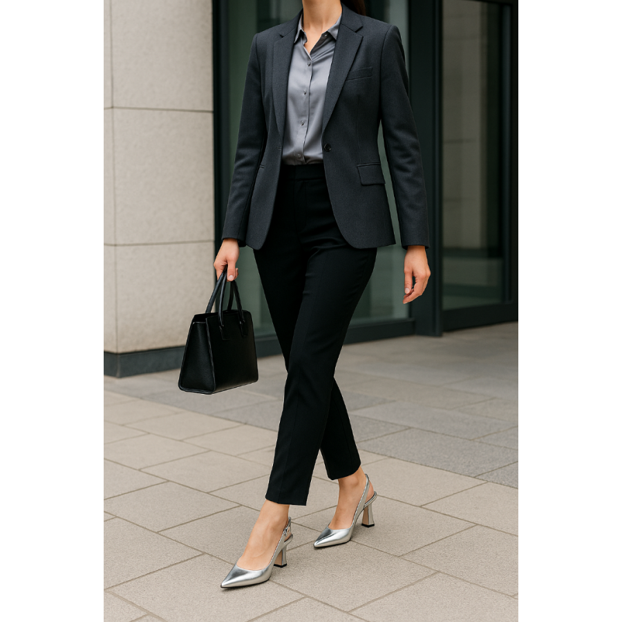 Lame Arkası Açık Stiletto
