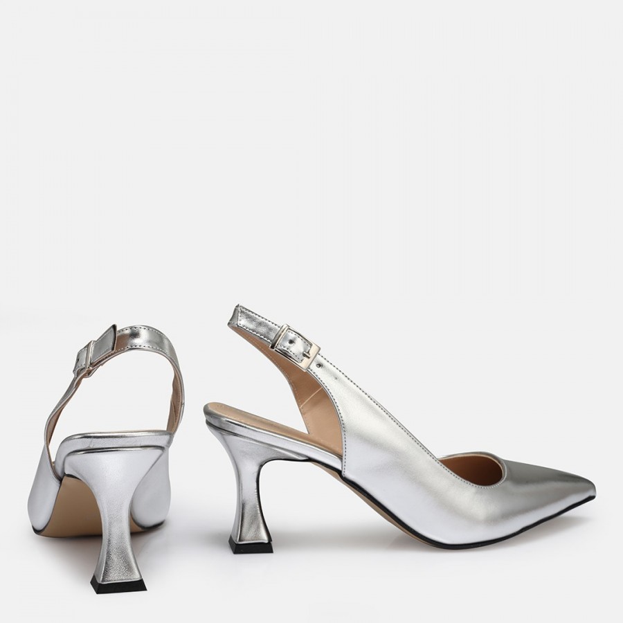 Lame Arkası Açık Stiletto