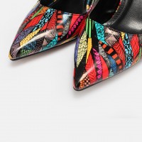 Stiletto Arkası Açık Renk Desenli