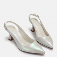 Sedef Yaldızlı Arkası Açık Stiletto