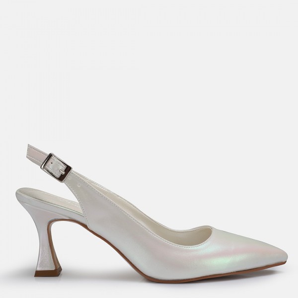 Sedef Yaldızlı Arkası Açık Stiletto