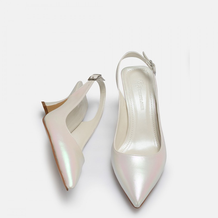 Sedef Yaldızlı Arkası Açık Stiletto