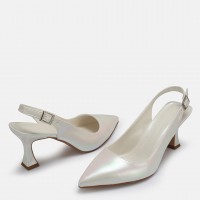 Sedef Yaldızlı Arkası Açık Stiletto