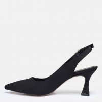 Siyah Saten Arkası Açık Stiletto