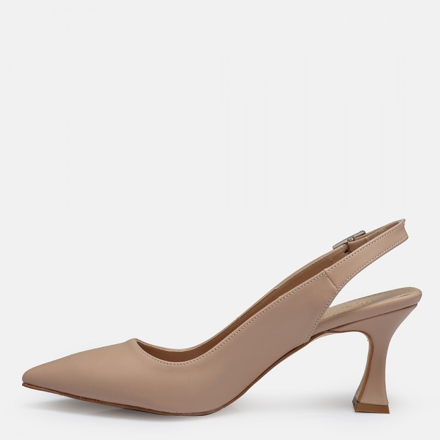 Ten Rengi Arkası Açık Stiletto