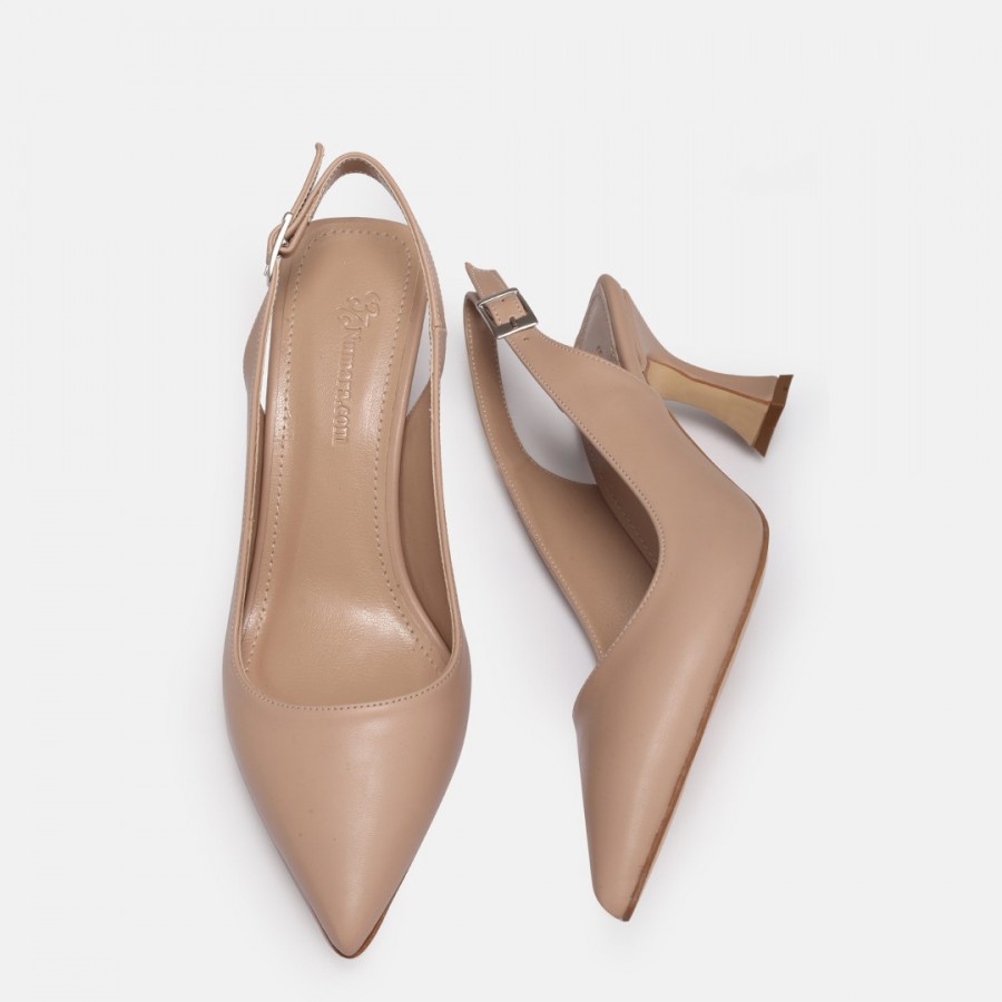 Ten Rengi Arkası Açık Stiletto