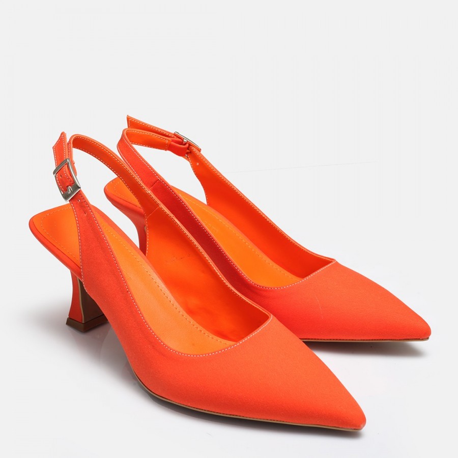 Arkası Açık Stiletto Turuncu