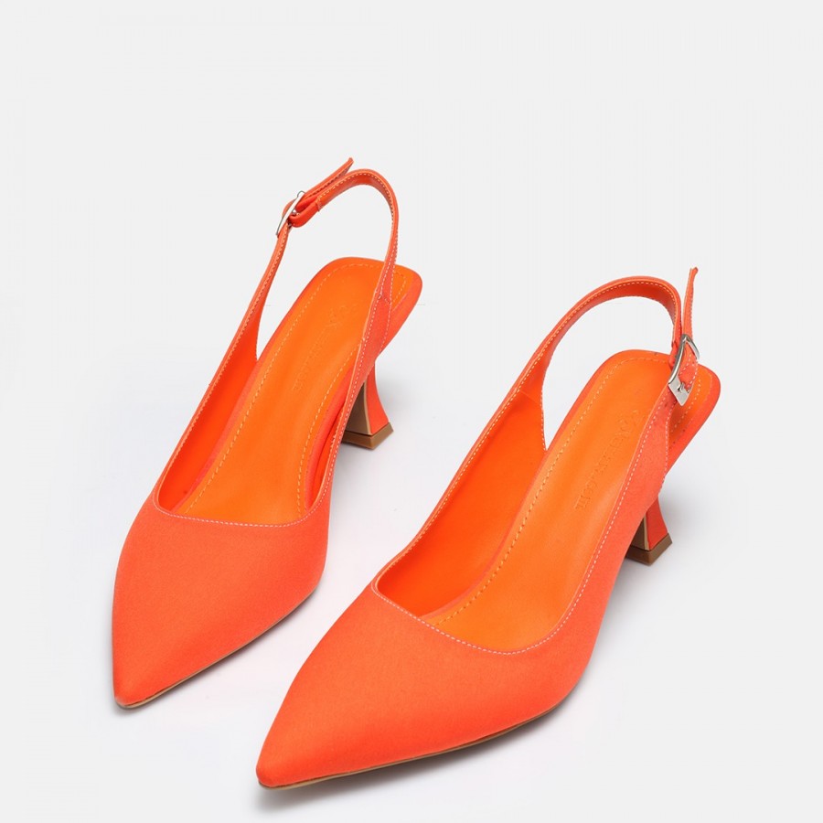 Arkası Açık Stiletto Turuncu