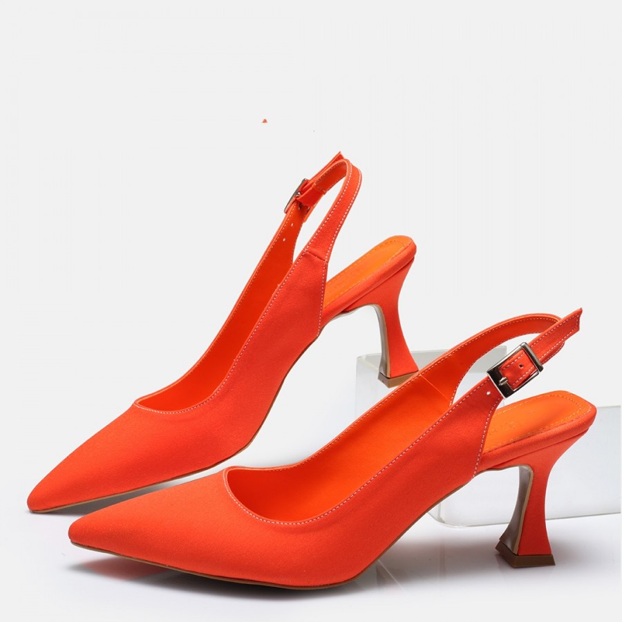 Arkası Açık Stiletto Turuncu