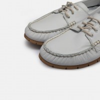 Beyaz Hakiki Deri Loafer Ayakkabı