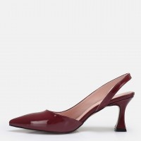 Bordo Rugan Arkası Açık Stiletto